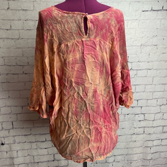 Gypsy 05 size medium pink tie dyed silk blouse - Picture 4 of 6